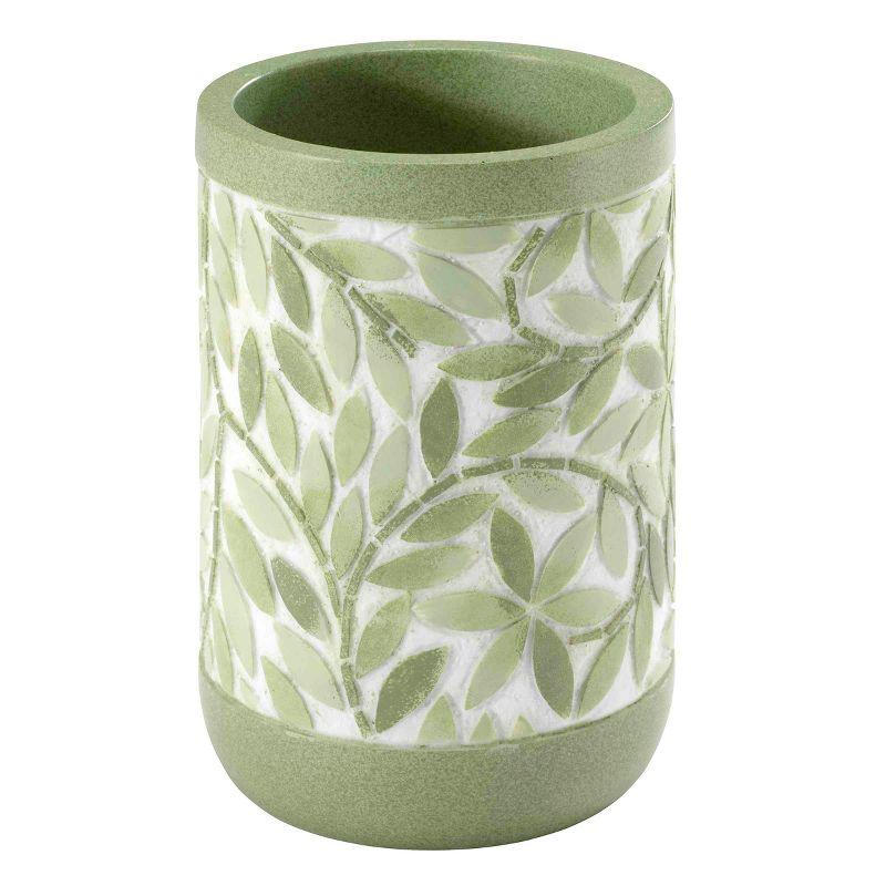 Avanti Green Leaf Design Resin Bathroom Tumbler