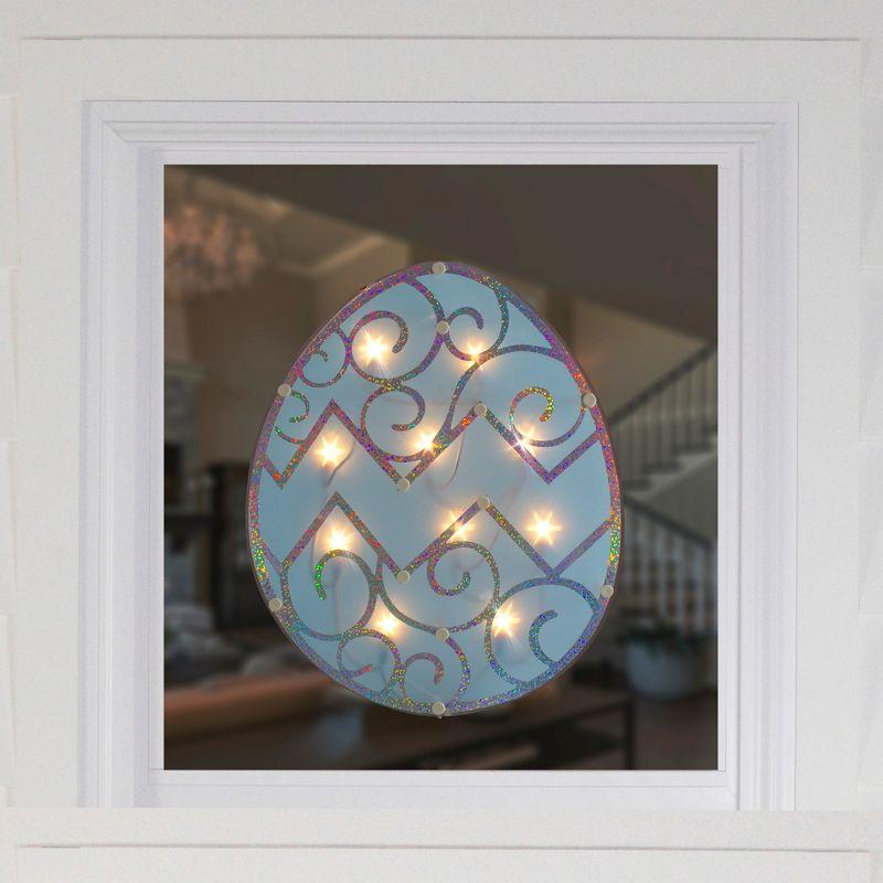 Northlight Lighted Easter Egg Window Decoration - 12" - Blue