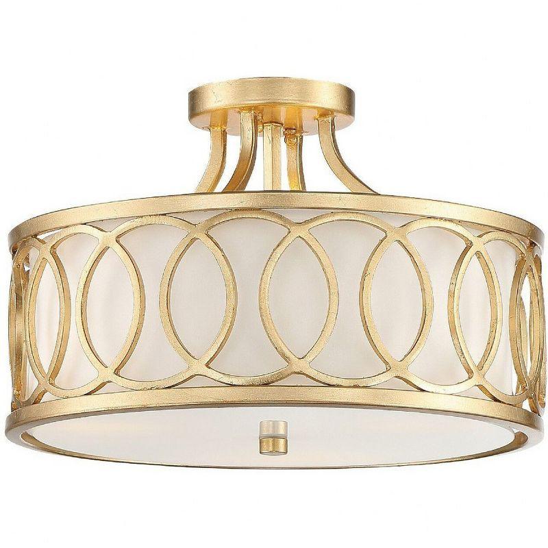 Crystorama Lighting Graham 3 - Light Semi-Flush Mount in  Antique Gold