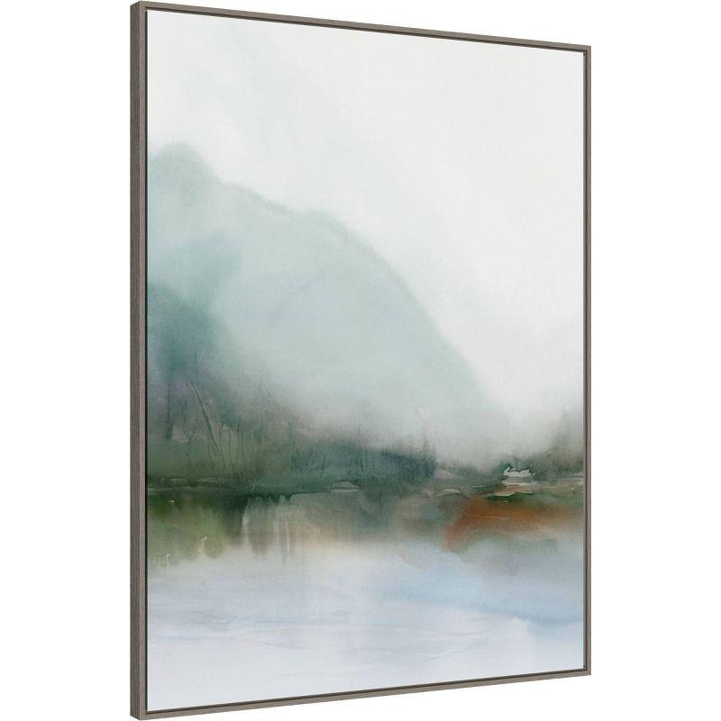 32" x 42" Sapphire Lake I by Ian C Framed Canvas Wall Art Print - Amanti Art: Modern Decor, Hand-Stretched