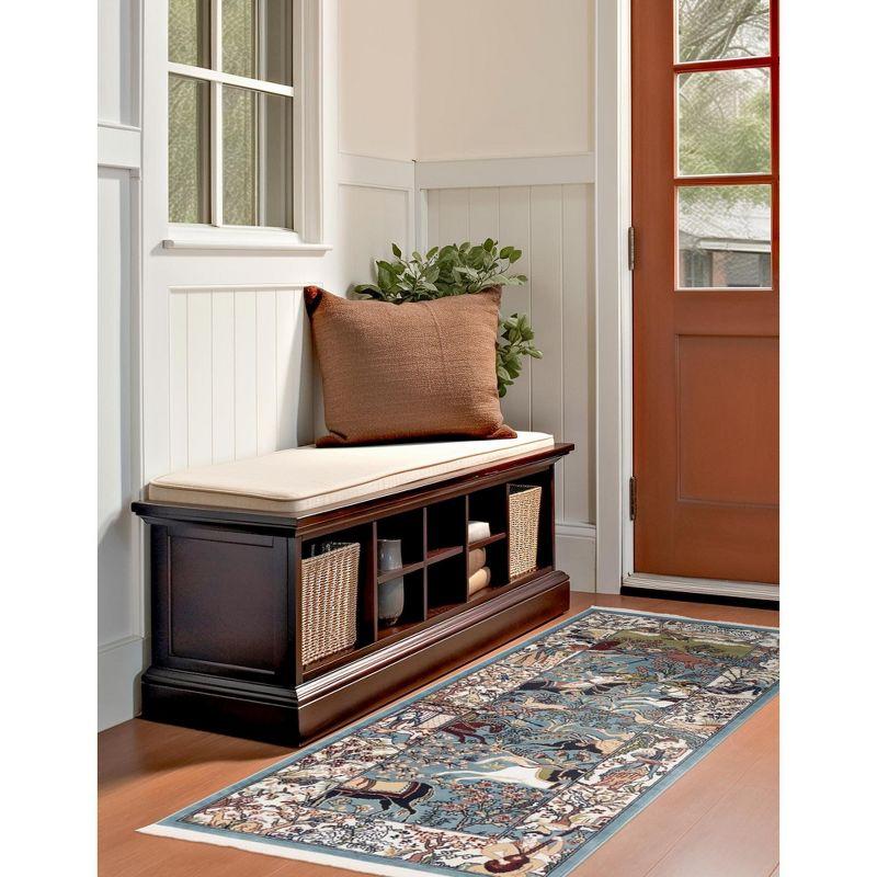 Unique Loom Narenj Birmingham Area Rug ,Blue ,3'x13'