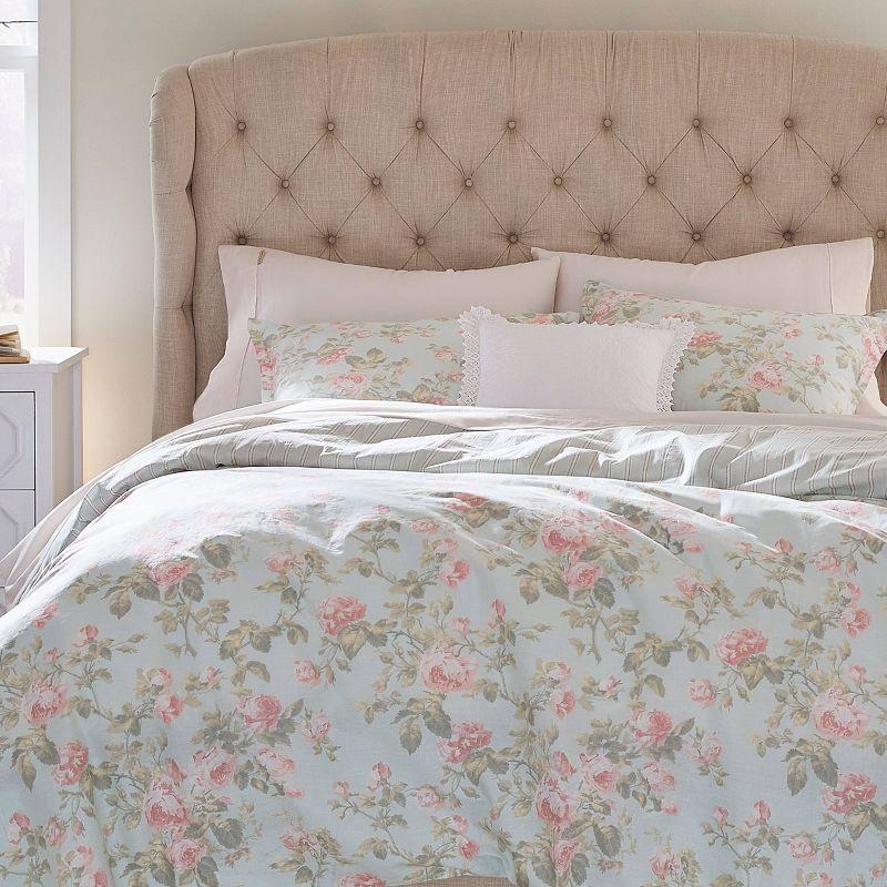 Laura Ashley Madelynn Cotton Blue Cotton Duvet Cover Set