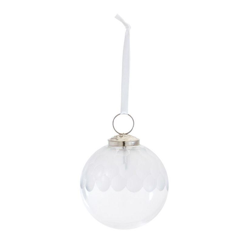 Melrose Clear Glass Etched Ball Ornaments, Set of 6