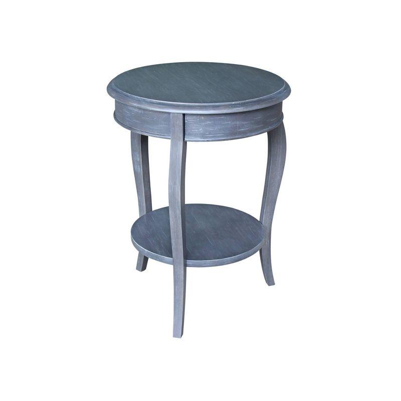 International Concepts Cambria Solid Wood End Table Antique/Heather Gray: Solid Wood, Fixed Shelf