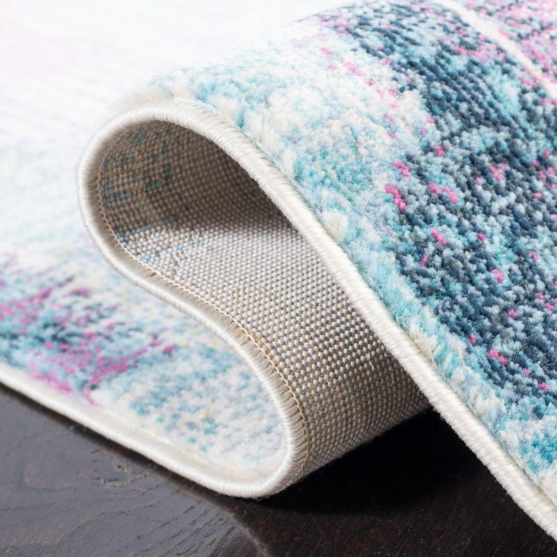 Lillian LLN375 Power Loomed Accent Rug - Pink/Turquoise - 3'x3' - Safavieh