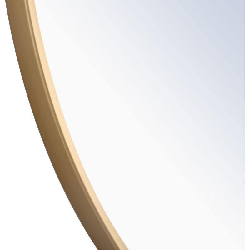 Elegant Lighting Metal frame Round Mirror 28 inch Black finish