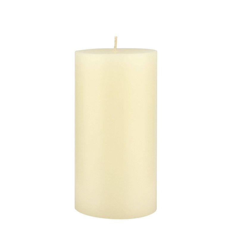 6pk Unscented Flat top Smooth Pillar Candles Ivory - Stonebriar Collection