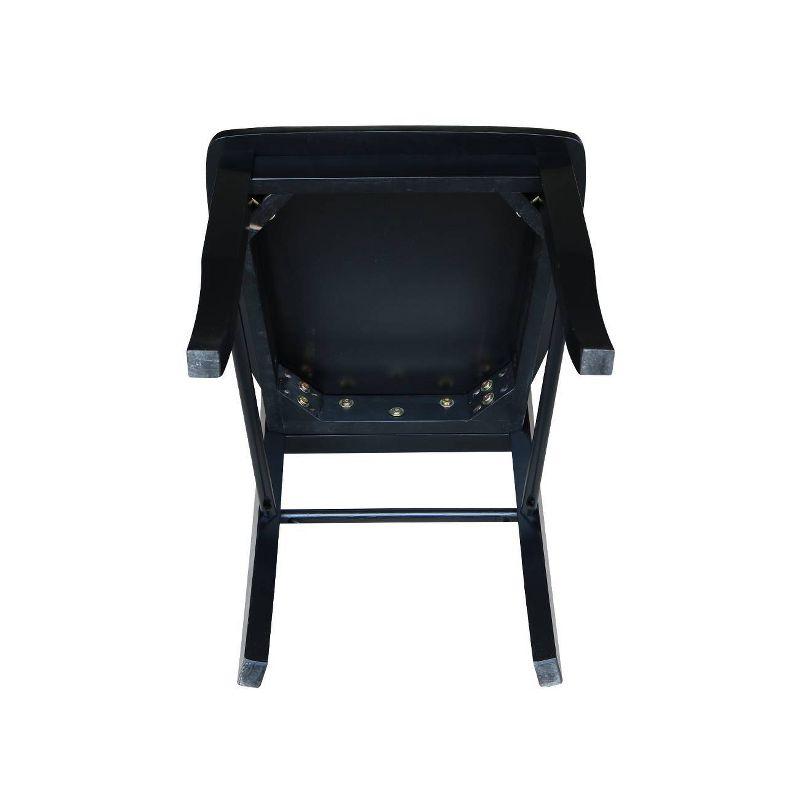 Set of 2 Madrid Ladderback Chairs Black - International Concepts: Solid Wood, Armless, Transitional Style