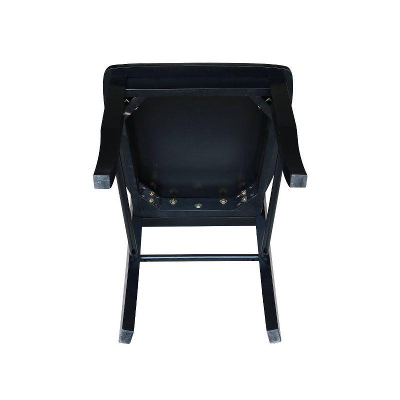 Elegant Black Solid Wood Ladderback Side Chair Set