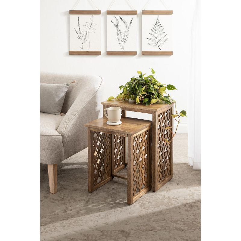 Kate and Laurel Karni Wooden Nesting Tables, 2 Piece, Natural