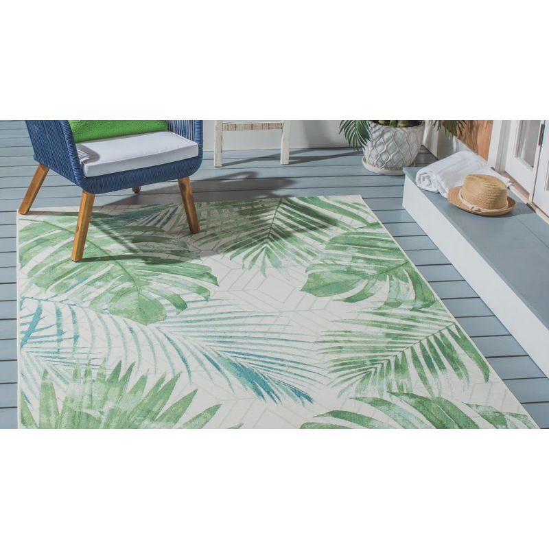 Barbados BAR590 Power Loomed Indoor/Outdoor Area Rug - Green/Teal - 5'3"x7'6" - Safavieh.