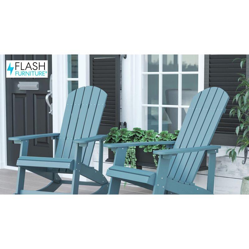 Savannah Light Gray Poly Resin Rocking Adirondack Chair