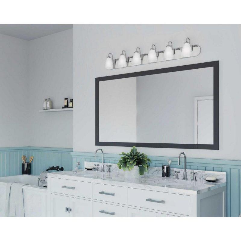 Progress Lighting Gather 6-Light Bath Bracket, Brushed Nickel, Etched Glass Shades