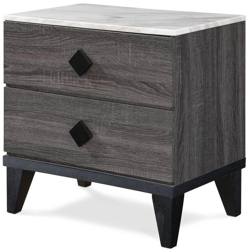 Sutton Micah Modern Side Table with 2-Drawers