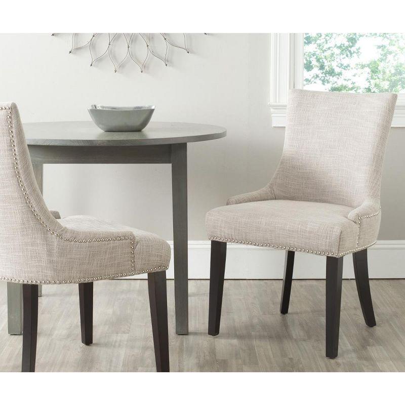 Lester 19''H Dining Chair (Set of 2)  Silver Nail Heads - Grey - Safavieh.