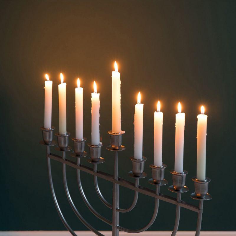 Modern Brass Hanukkah Menorah with 9 Branches