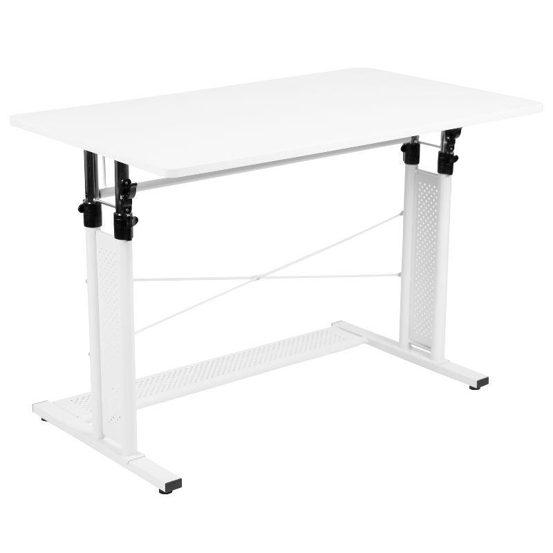 Flash Furniture Height Adjustable (27.25-35.75"H) Sit to Stand Home Office Desk