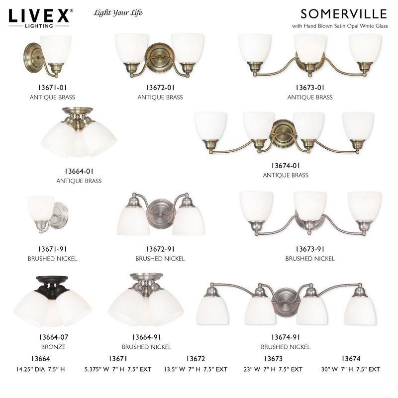 Livex Lighting Somerville 3 - Light Vanity in  Brushed Nickel