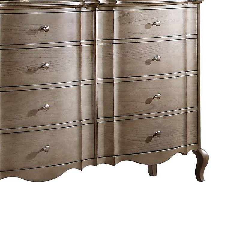 Acme Furniture 64" Chelmsford Dresser Antique Taupe: 8-Drawer Wood Storage for Bedroom, No Assembly Required