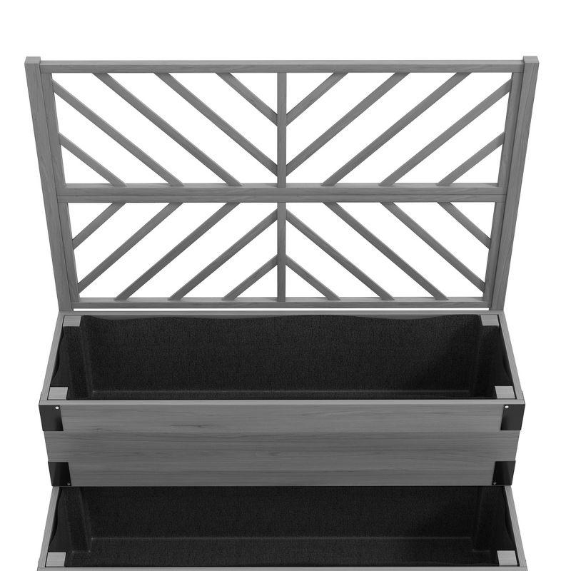Outsunny 2 Tier Trellis Planter, Wooden Vegetable Garden Bed with Metal Corners for Vegetables, Flowers, Herbs, Gray