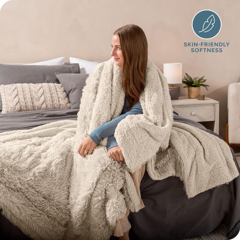 Bare Home Shaggy Faux Fur Sherpa Blanket