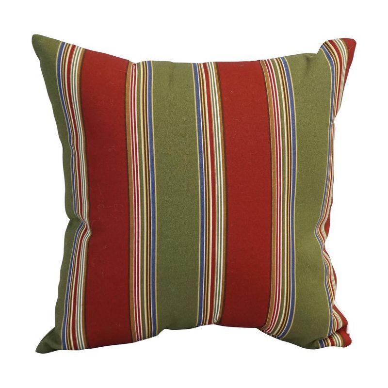 Set of 4 Striped Square Outdoor Polyester Throw Pillows