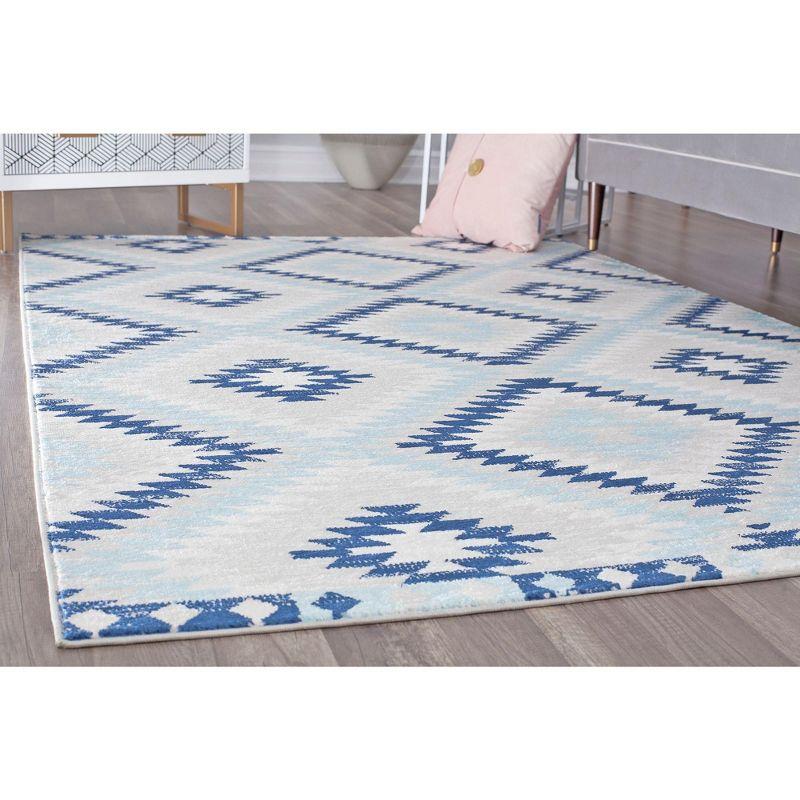 Bodrum Tribal Ice Blue Area Rug