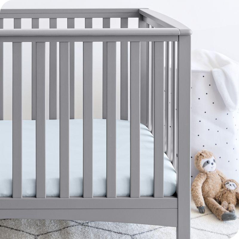 Fitted Crib Microfiber Sheet Sky Blue 3 pk by Bare Home