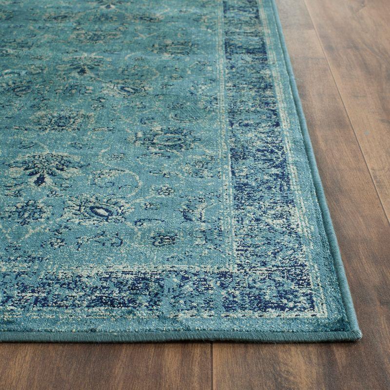 Hand-Knotted Blue Viscose Traditional Runner Rug