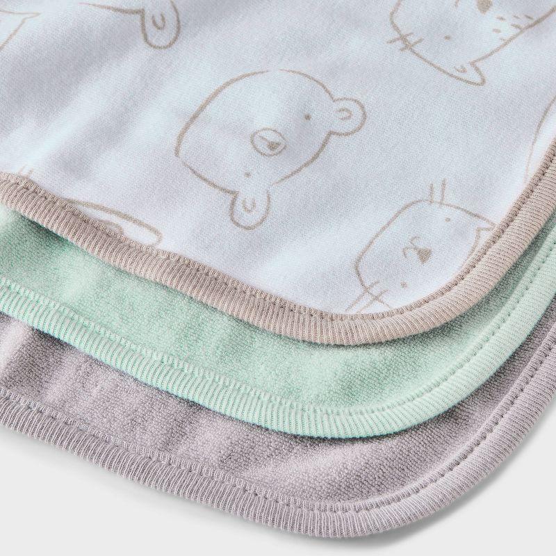 Baby 6pk Washcloth Set - Cloud Island™ Gray: Extra Lightweight Cotton-Polyester Blend, Animal Icon Pattern, Machine Washable