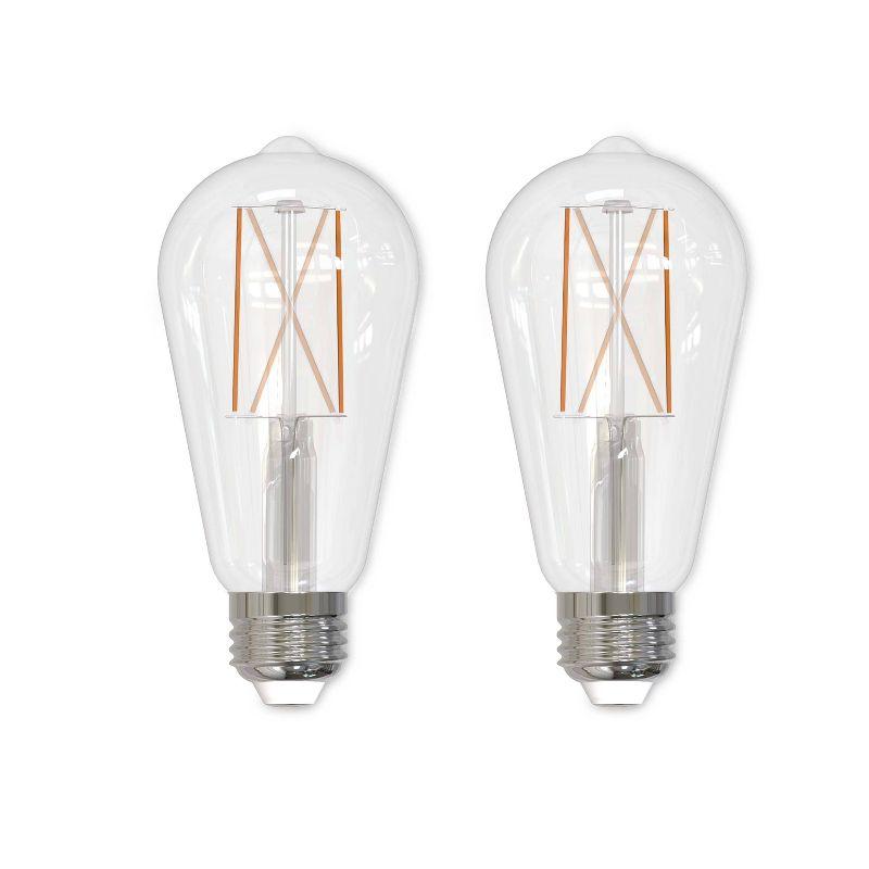 ST18 LED Filament Bulb (Set of 2) - Clear Glass / E26 / 8.5Watt