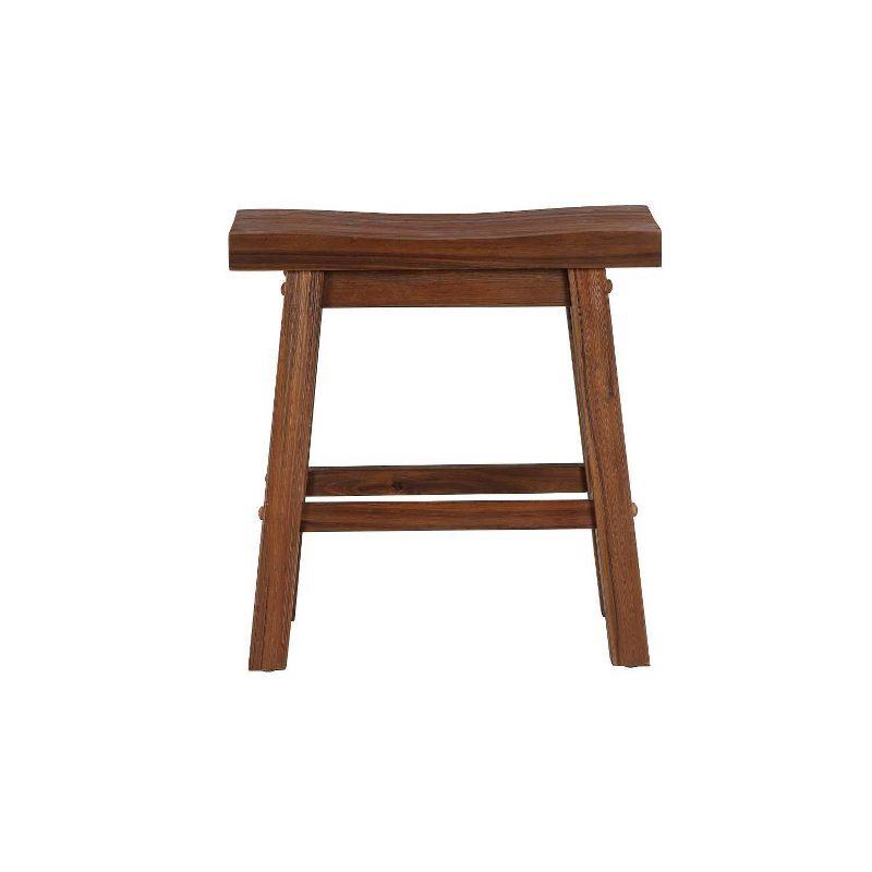 Set of 2 18" Sonoma Saddle Stools, Acacia Wood, Rustic Farmhouse - Boraam