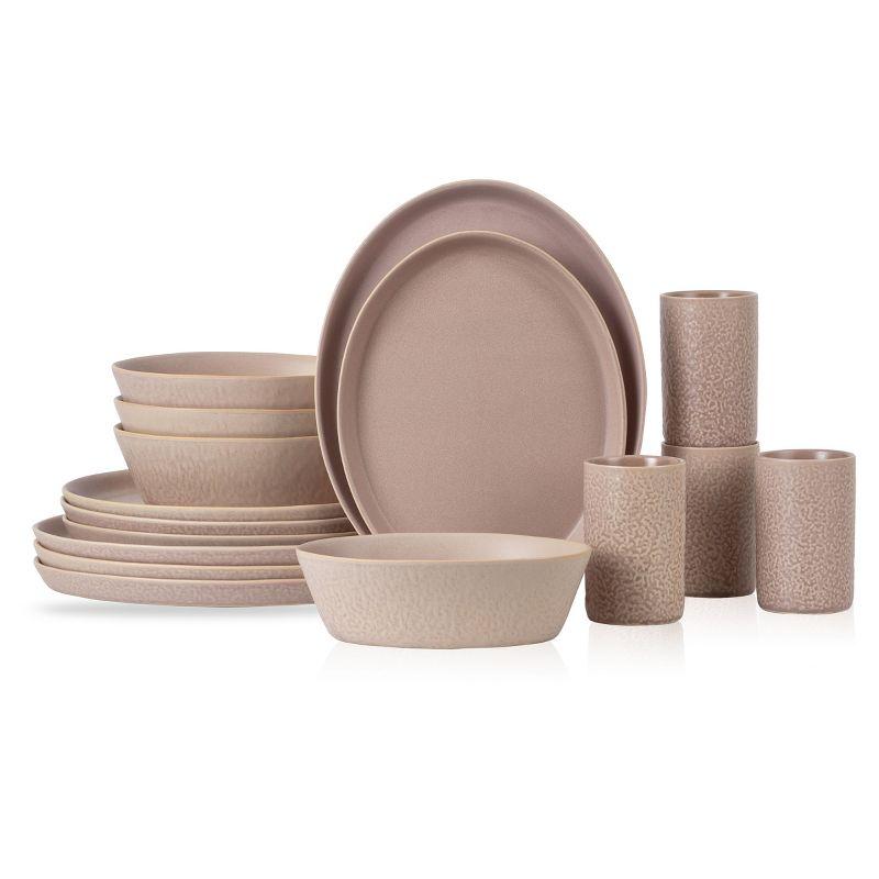 Stone by Mercer Project Katachi Stoneware 16-Piece Dinnerware Set