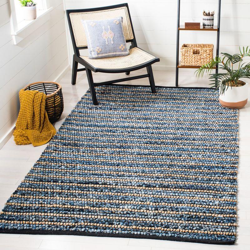 Cape Cod Chic Handwoven Cotton 9' x 12' Area Rug in Blue/Natural