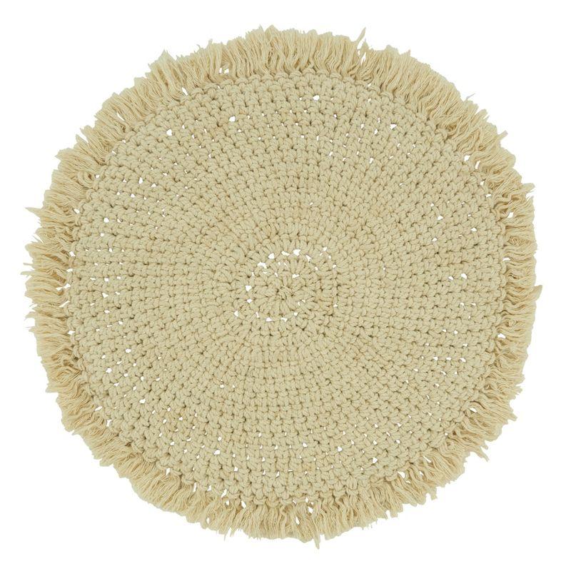 Saro Jaelyn Collection Cotton Round Placemat (Set of 4)