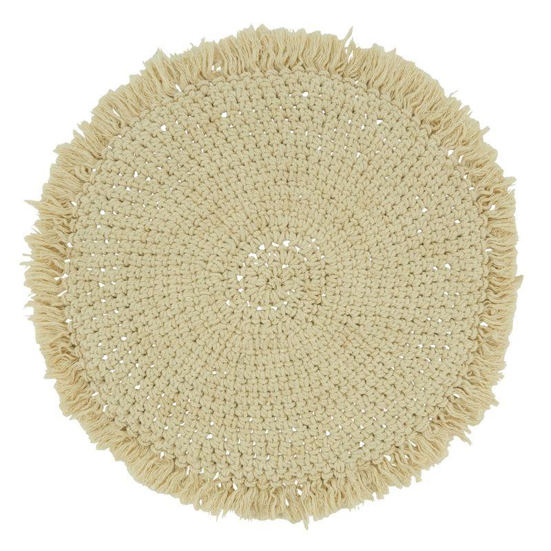 Natural Round Macrame Cotton Placemats Set of 4