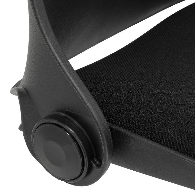Folding Back Task Chair Black - studio designs: Swivel, Adjustable, Armless