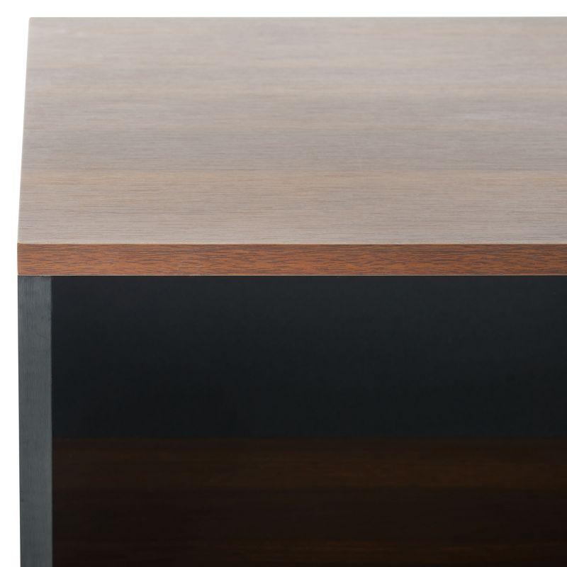 Merrick Media Stand - Walnut/Black - Safavieh