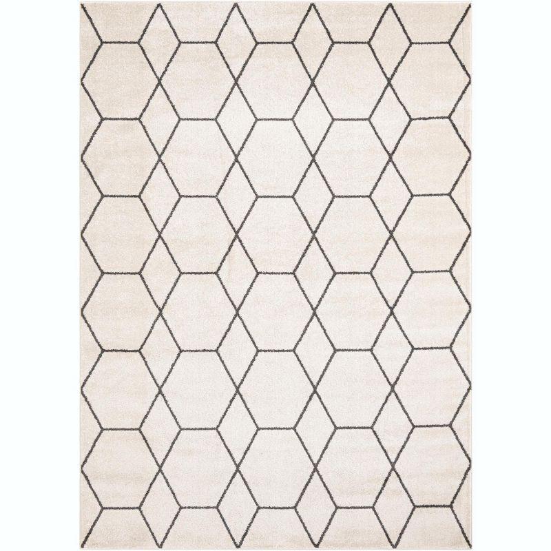 Unique Loom 8' 0 x 11' 0 Trellis Frieze Geometric Ivory Area Rug