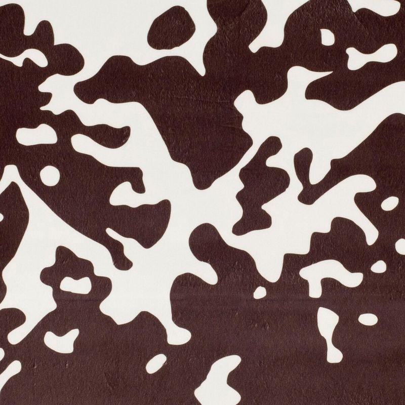 Brown and White Faux Cowhide Rectangular Area Rug