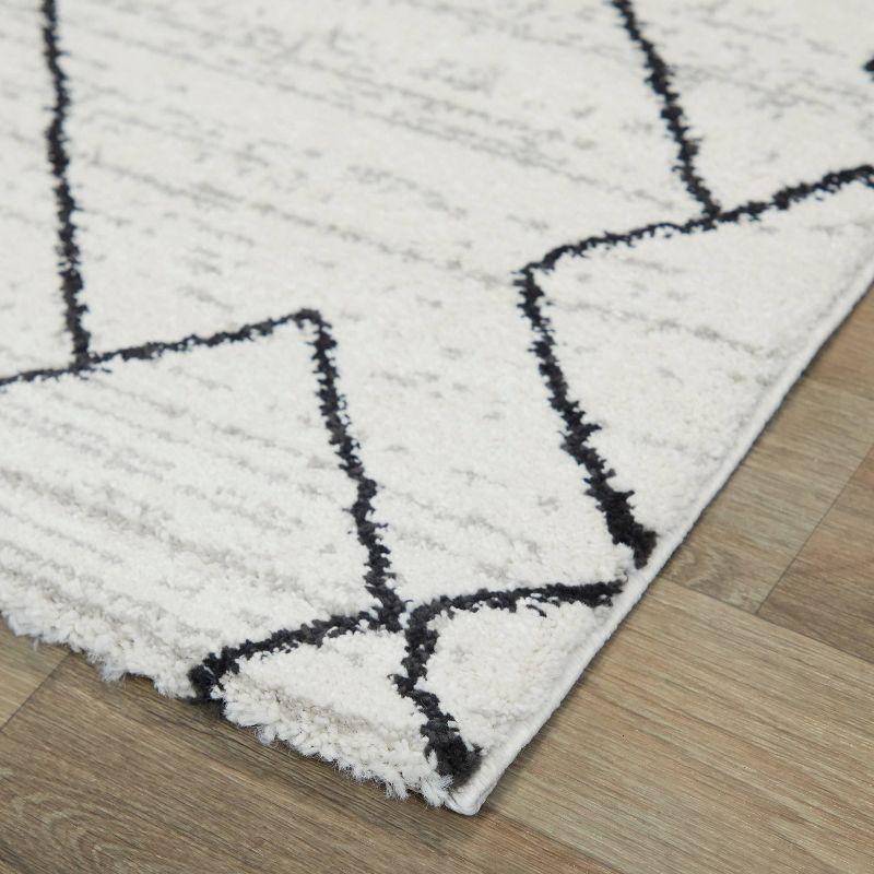 5'3"x7' Alberto Transitional Geometric Rug White: Fade & Stain-Resistant, Low Pile, Indoor - Balta Rugs