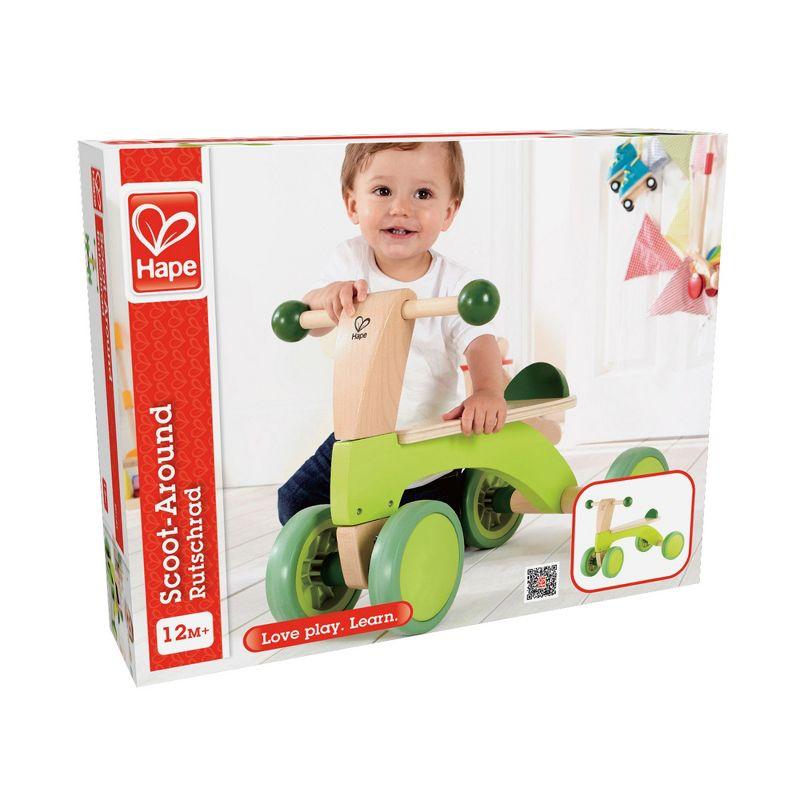 Hape: Scoot Around Ride-On Wood Balance Bike in Bright Green, Ages 1+