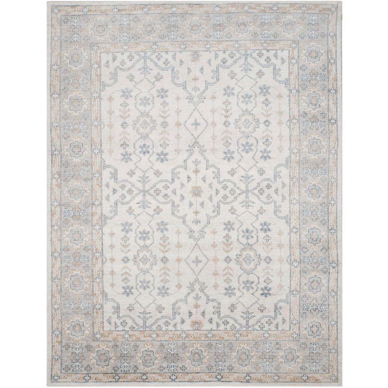 Ivory Elegance 8' x 10' Hand-Knotted Wool & Silk Area Rug