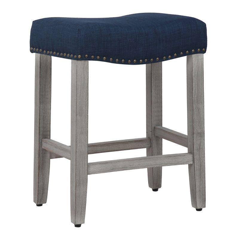 WestinTrends 24" Upholstered Saddle Seat Counter Stool (Set of 2)