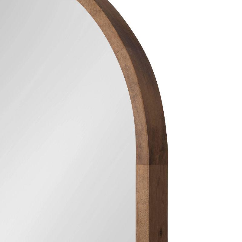 24" x 36" Hutton Wood Framed Capsule Wall Mirror Rustic Brown - Kate & Laurel All Things Decor