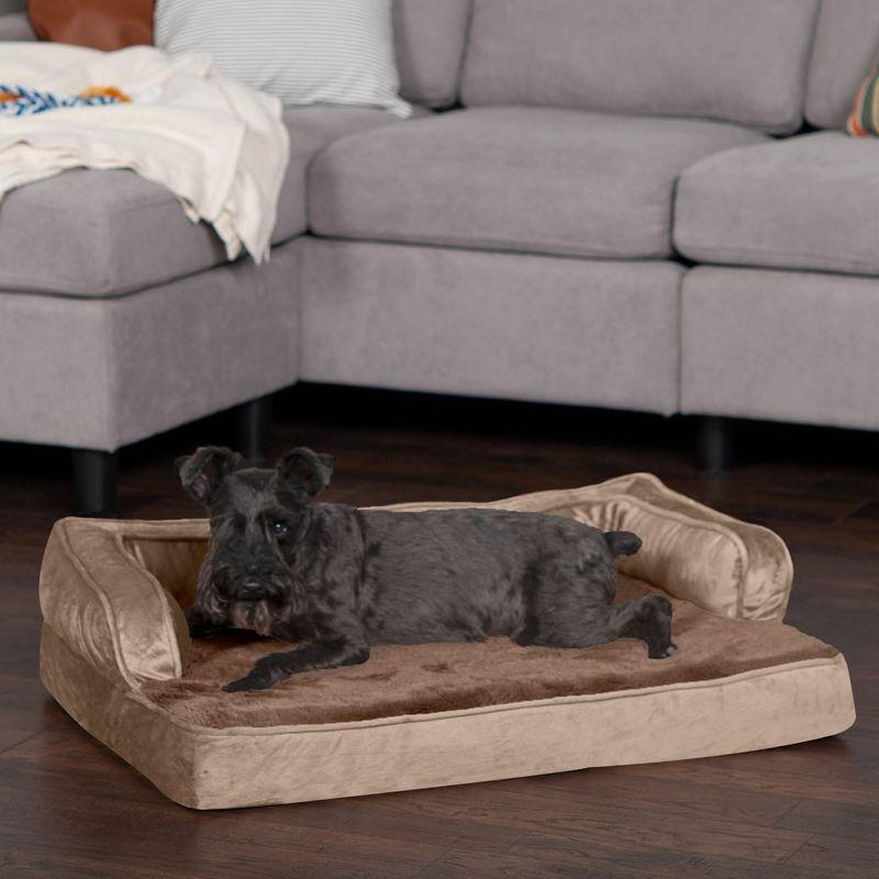 FurHaven Plush & Velvet Comfy Couch Sofa-Style Pet Bed