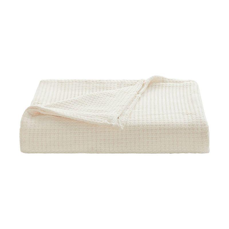 Full Ecru Cotton Knitted Machine Washable Blanket