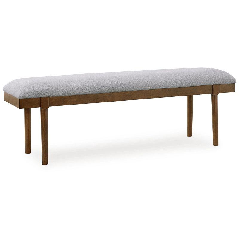 Lyncott 59" Gray Upholstered Solid Wood Dining Bench