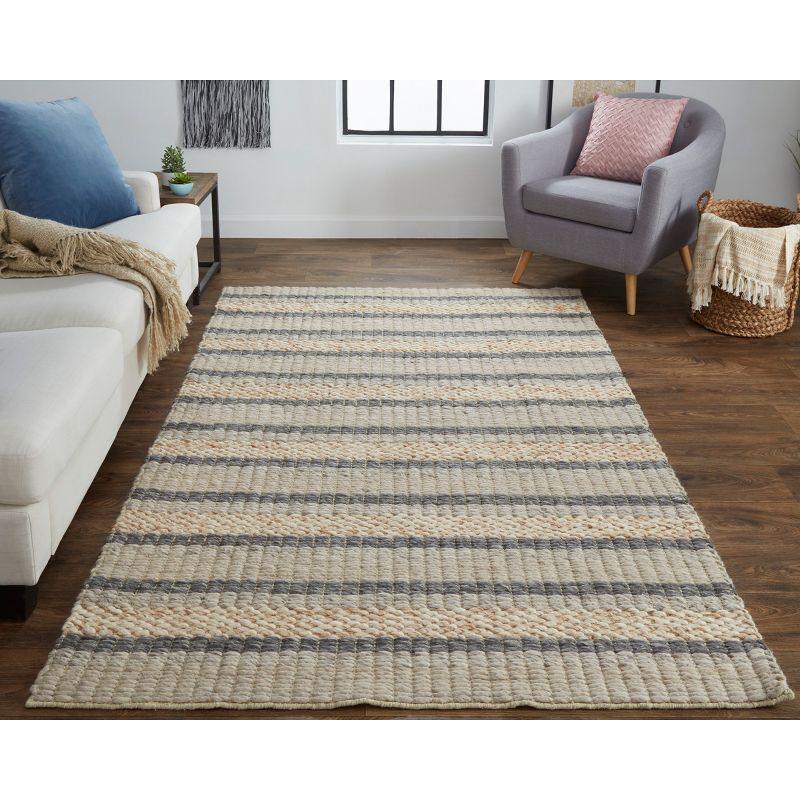 Berkeley Transitional Stripes Ivory/Tan/Gray Area Rug
