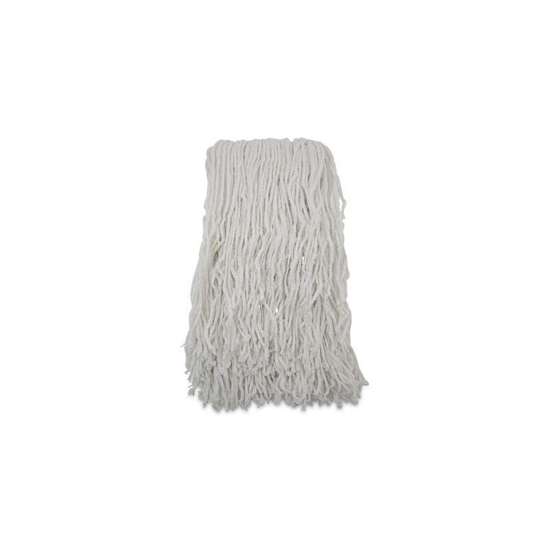 Boardwalk Banded Rayon Cut-End Mop Heads, #24, White, 1.25" Headband, 12/Carton